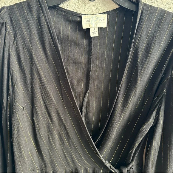 Francesca’s Karlena Stripe Faux Wrap Blouse - Picture 7 of 9